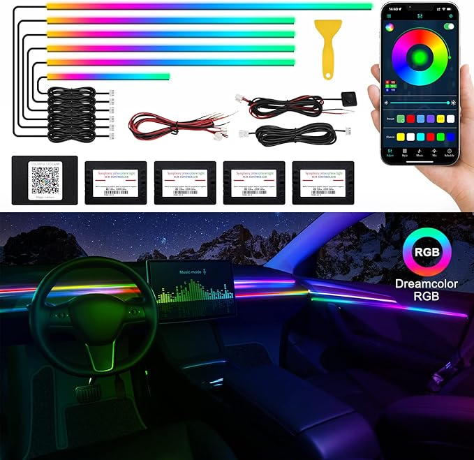 Acrylic Interior Car LED Strip Light by MAODANER