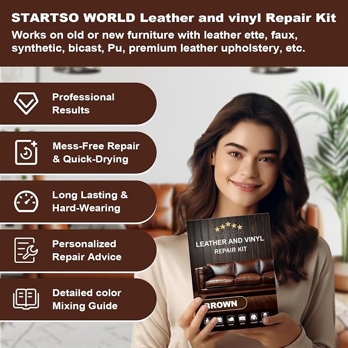 STARTSO WORLD Brown Leather & Vinyl Repair Kit - Image 3