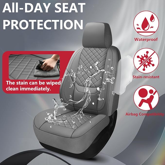 BABYBLU Chevy Chevrolet Silverado GMC Sierra Car Seat Covers Fit 2007-2023 2024 - Image 3
