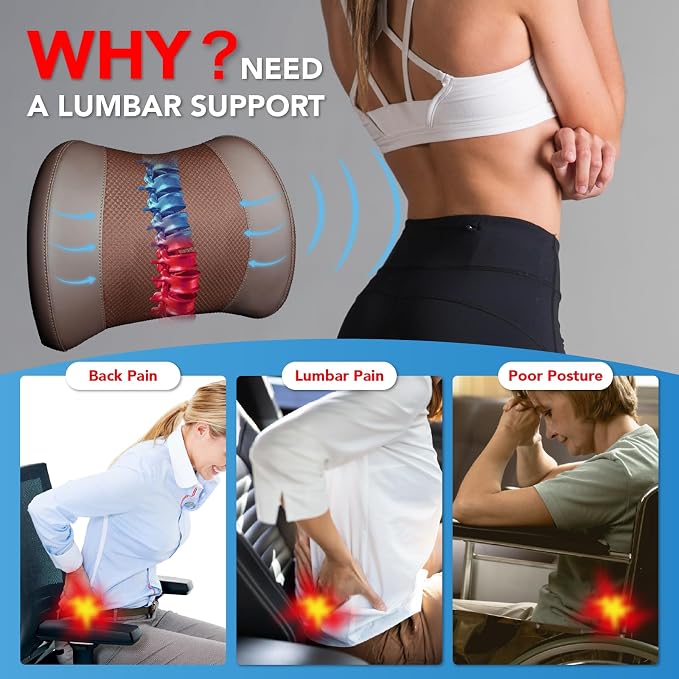 Lumbar Support Pillow for Car, Memory Foam Lumbar Pillow for Lower Back Pain - Image 3
