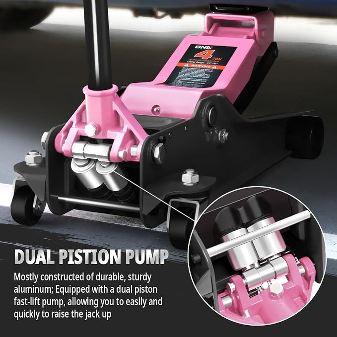 DNA MOTORING Floor Jack 4 Ton Capacity, Fast Lift Low Profile Hydraulic Trolley - Image 5
