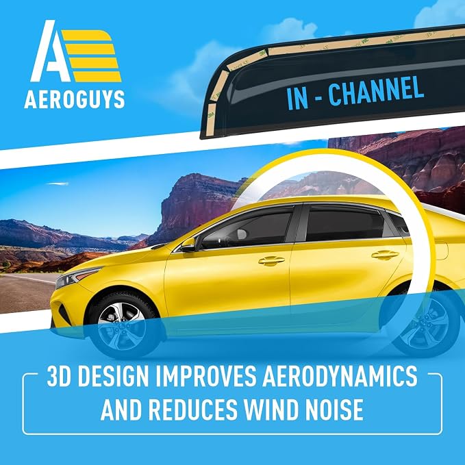 Extra Durable Window Deflectors in-Channel Window Visors Rain Guards Fit - Image 5