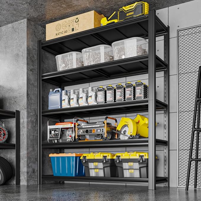 5 Tier Metal Shelving Unit 84" H x 48" W x 24" D, 3000LBS Adjustable Storage - Image 4