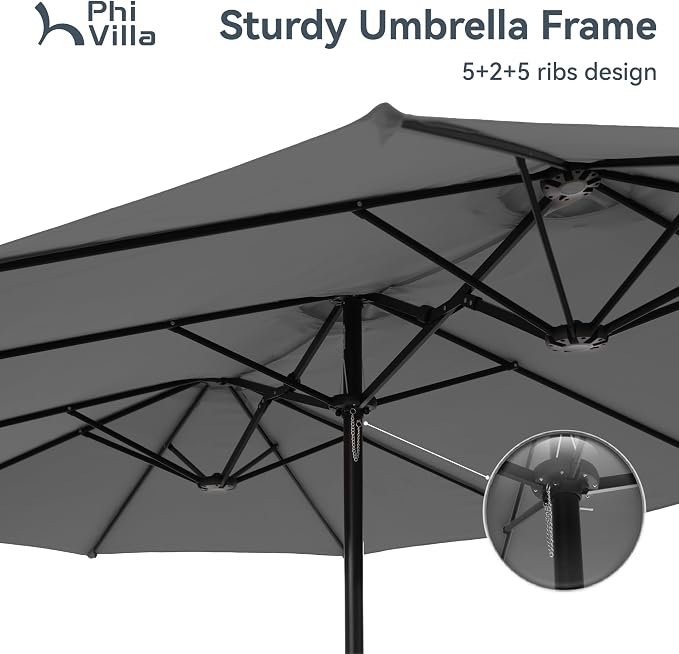 PHI VILLA 15ft Large Patio Umbrellas - Image 4