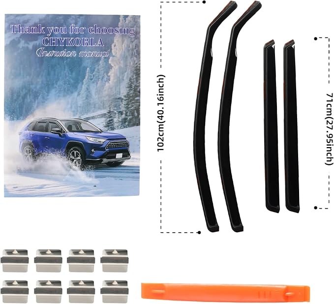 4PCS in Channel Rain Guards for 2014-2020 Nissan Rogue S SV SL, Durable Window - Image 6