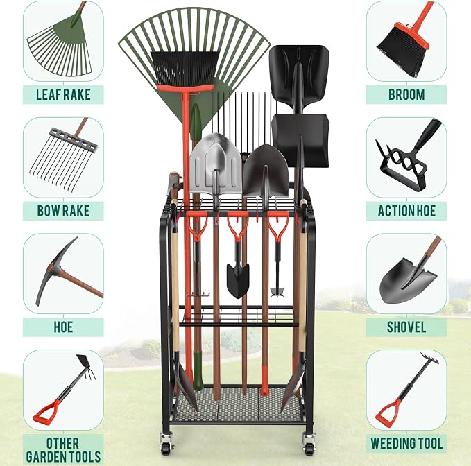 Trieez Garden Tool Organizer for Garage, Yard Tool Organizer - Image 6