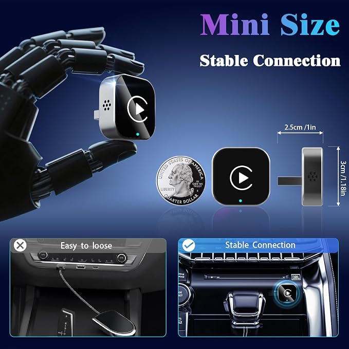 Wireless CarPlay Adapter for iPhone, 2025 Upgrade Convert Wired to Wireless Car - Image 4