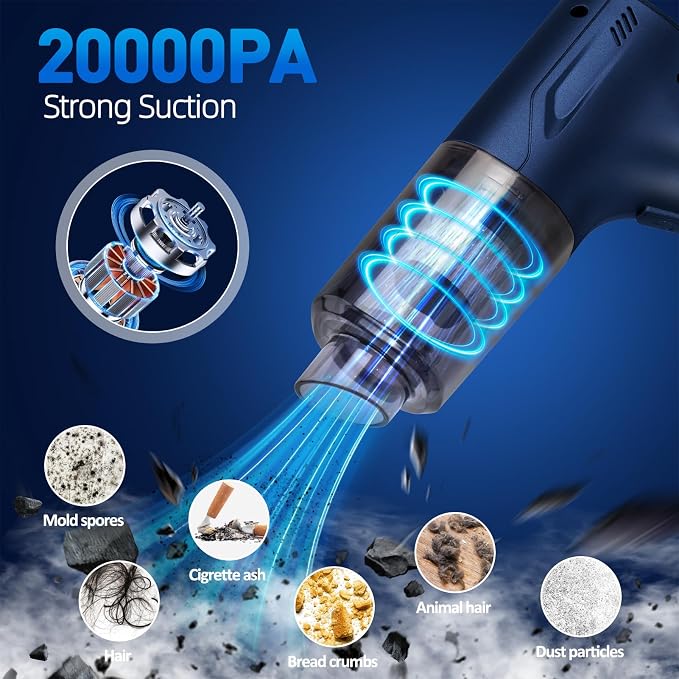 Handheld Car Vacuum Cleaner Cordless, High-Power Brushless 20000PA Mini Hand - Image 2