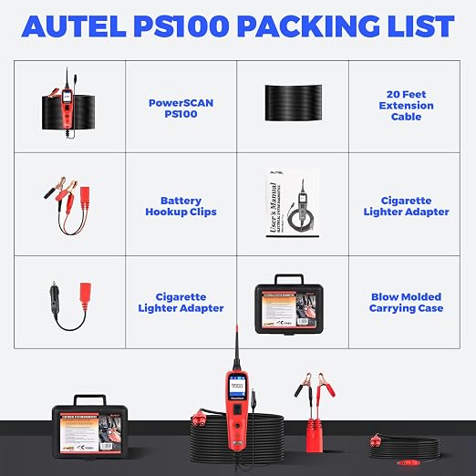 Autel PowerScan PS100 Circuit Tester, 12V 24V Automotive Electrical Tester - Image 9