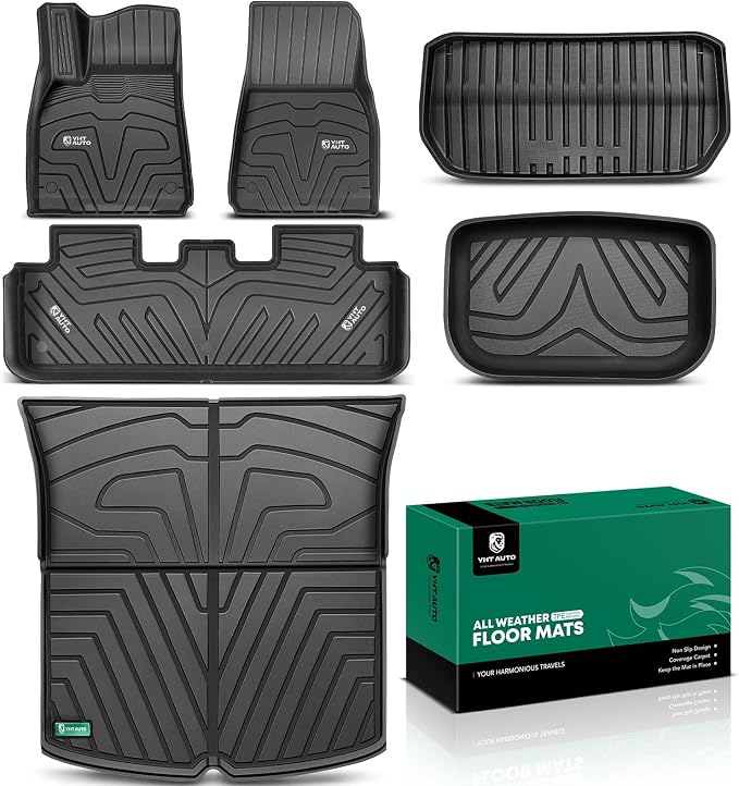 YHTAUTO All Weather Floor Mats Fit Tesla Model Y 2025 2024 2023 2022 2021 2020 by YHTAUTO
