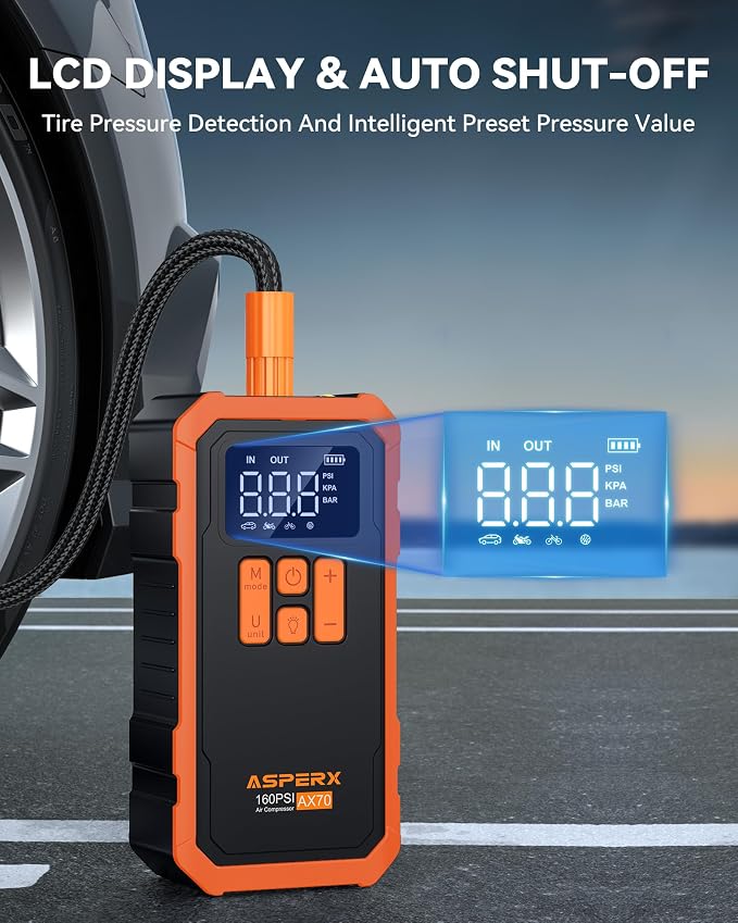 Tire Inflator Portable Air Compressor- 160PSI & 10000mAh Portable Air Pump - Image 4