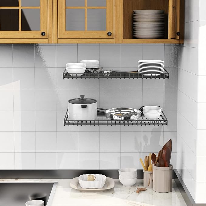 WALMANN Garage Wall Shelf, 4 Wall-Mounted Storage Shelves - Image 4