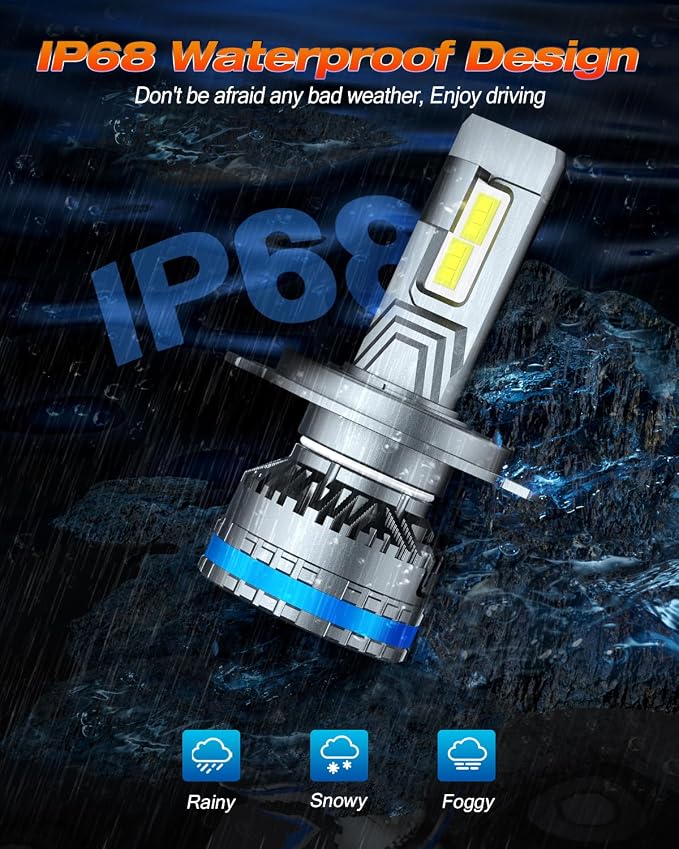 FAHREN H4/9003 Bulbs, Upgraded 120W 55000LM Bright Fog Lighting Bulb, 6500K - Image 7