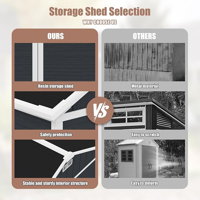 MyVoice 8x7 FT Outdoor Resin Storage Shed - Image 6