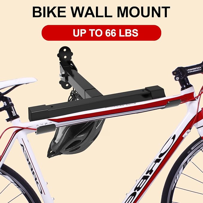 Bike Wall Mount, Horizontal Bicycle Indoor Storage Rack Foldable and Extendable - Image 5