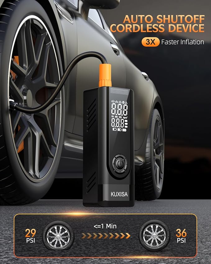 Tire Inflator Portable Air Compressor, 180PSI & 3X Faster Air Pump - Image 3