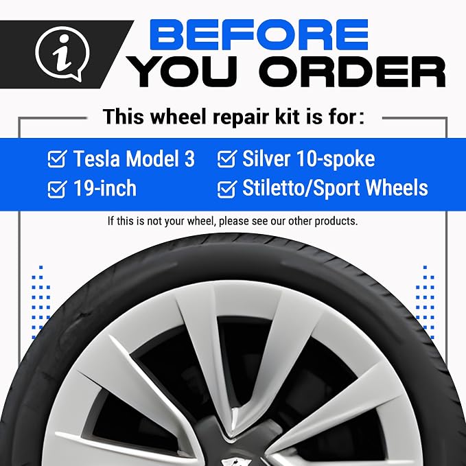 Premium Tesla Wheel Curb Rash Repair Kit - Image 2