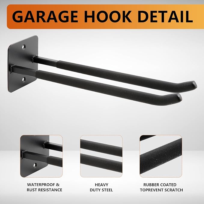 Sinoer Upgraded Garage Hooks, Shed Organizer, Utility Steel Garage Storage Hooks - Image 6