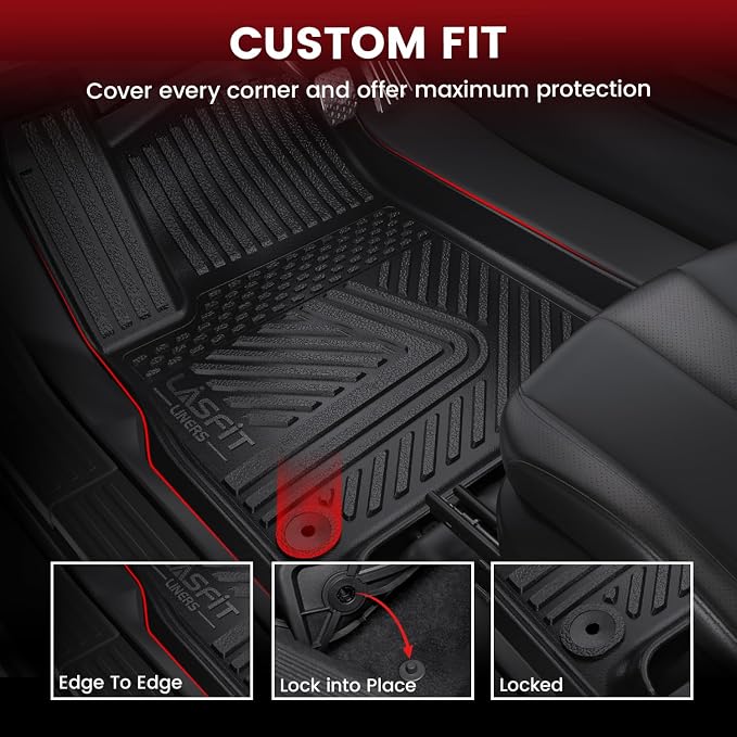 LASFIT Floor Mats for Rivian R1S 2022 2023 2024, All Weather Floor Liner TPE - Image 4