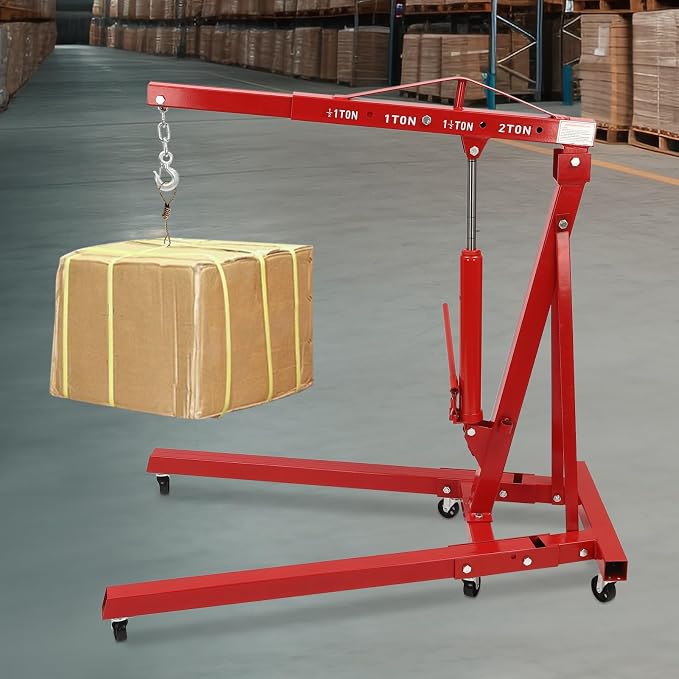 Engine Lift Crane 2 Ton Engine Hoist Heavy Duty Garage Hydraulic Lift Foldable by Yoltckde