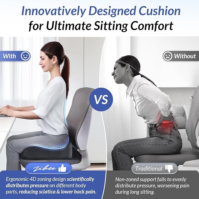 ZIKEE Gel Seat Cushion for Office Chair and Car Seat - Image 4