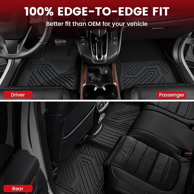 LASFIT Floor Mats & Trunk Mat for Honda CR-V 2017-2022, All Weather Protection - Image 3