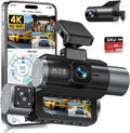GKU 4K 3 Channel Dash Cam, 5.8GHz WiFi Built-in GPS, 4K+1080P+1080P Dash Cam by GKUdashcam