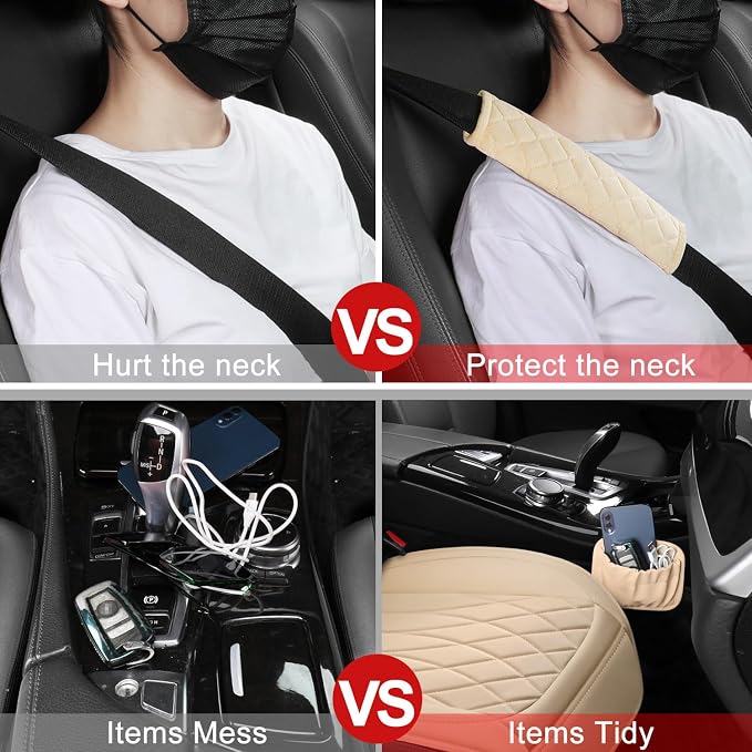 2 Pack Leather Front Car Seat Covers, Universal Sideless Car Seat Protectors - Image 5