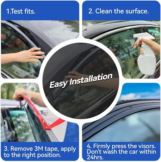 Window Visors Rain Guards for 1996-2002 Toyota 4Runner, Out-Channel Window Vent - Image 4