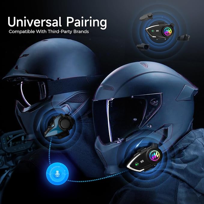 Moman Motorcycle Intercom Headset, H1 1 Pack Dirt Bike Communication System AI - Image 6
