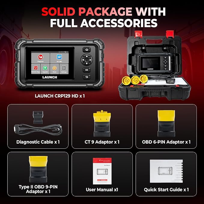 LAUNCH CRP129 HD Heavy Duty Truck Scanner, Full System Diesel Scanner - Image 8