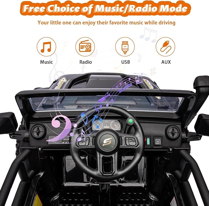 Hetoy 24V 2 Seater Ride On Car for Kids, Electric Truck - Image 3