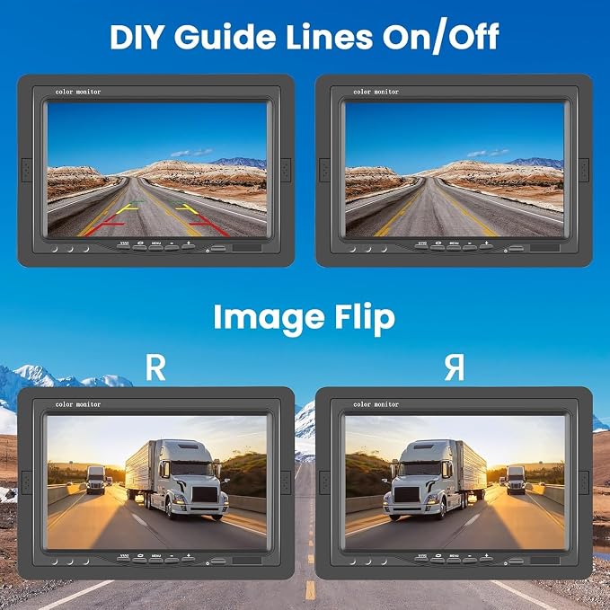 Hikity HD 1080P Backup Camera 7 Inch Monitor Kit Vehicle Night Vision - Image 5