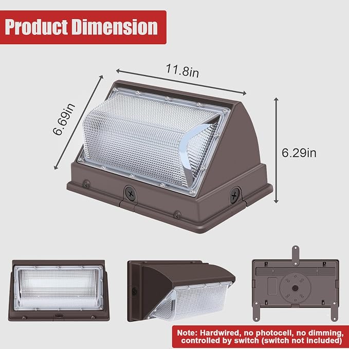 120W LED Wall Pack Lights, Extremely Bright Commercial Outdoor Wallpack - Image 4
