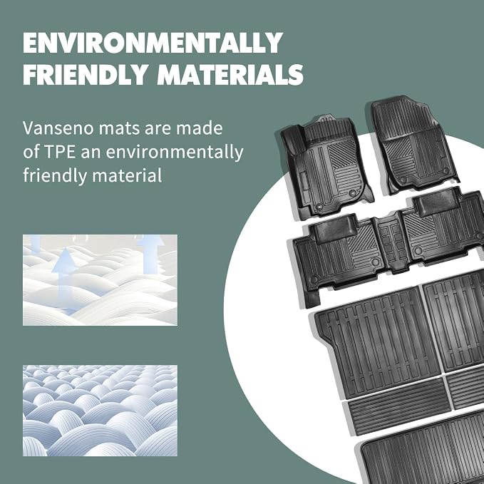 Vanseno Floor mats & CargoTrunk Liners and Backrest Mat Full Set Compatible - Image 4