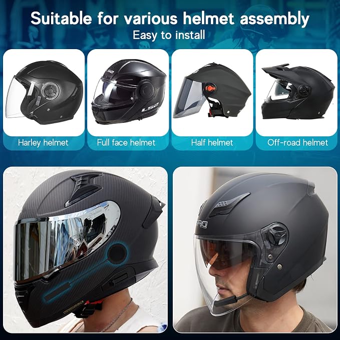 MAXTO Motorcycle Helmet Bluetooth Headset Outdoor Hands-Free Speaker Bluetooth - Image 6