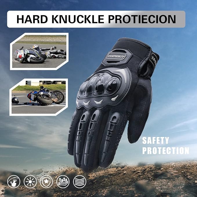 Motorcycle Gloves Touch Screen Full Finger Riding Gloves Knuckle Protection - Image 3