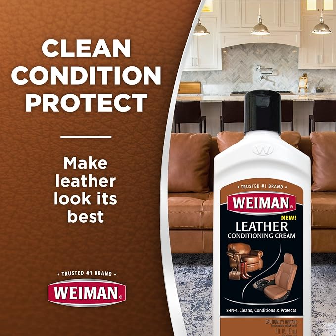 Weiman 3 in 1 Deep Leather Cleaner & Conditioner Cream - Image 6