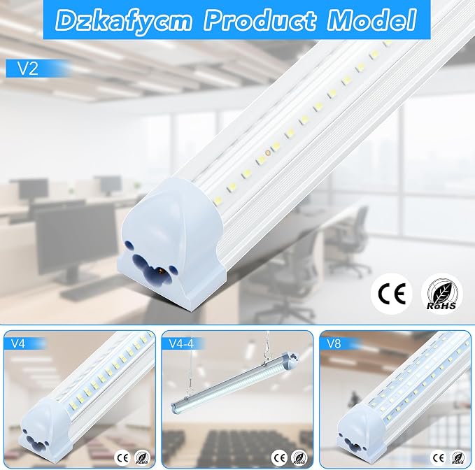 10 Pack 8FT T8 LED Shop Lights, 100W Integrated Tube Light, 19200LM 6000-6500K - Image 7