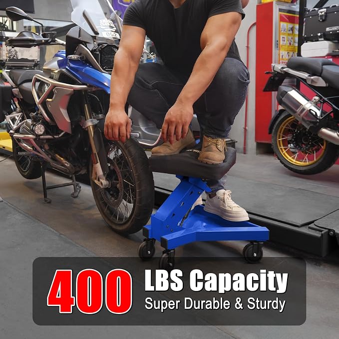 Mechanic Stool with Wheels, Hydraulic Adjustable Shop Stool on Wheels, Garage - Image 2