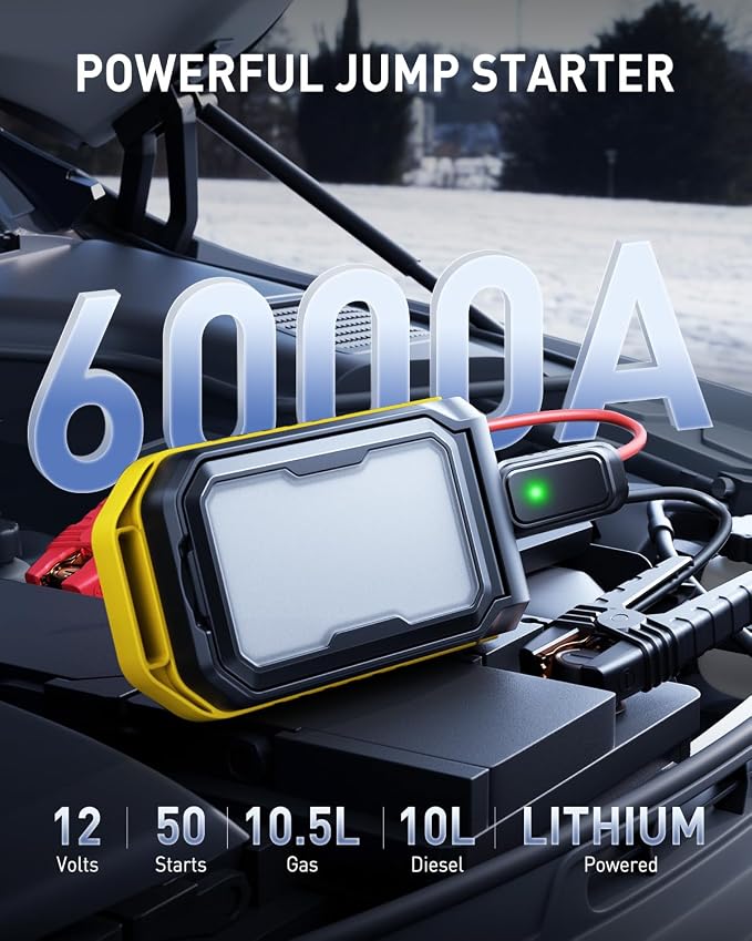 AUXITO Jump Starter: 6000A Car Portable-Battery Jumper Box - Image 4