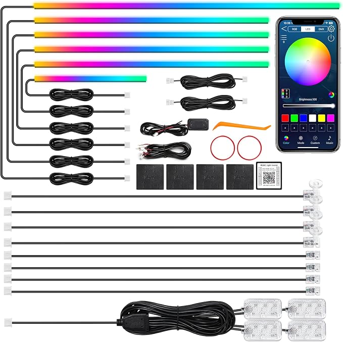 Dreamcolor Acrylic Interior Car LED Strip Light by MAODANER