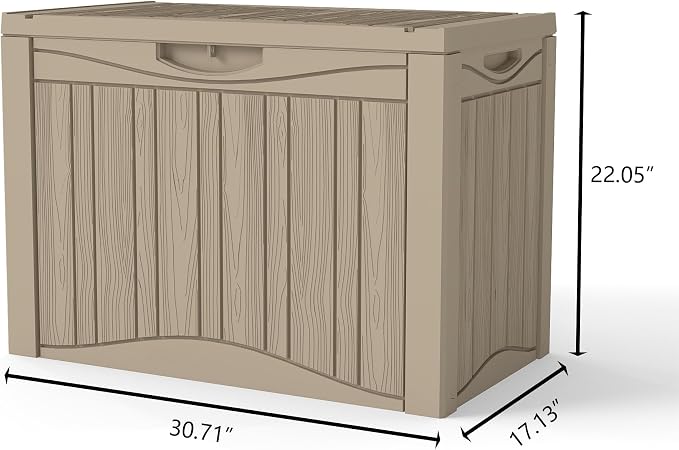 50 Gallon Lockable Resin Deck Box, Waterproof & UV-Resistant Outdoor Storage Box - Image 2