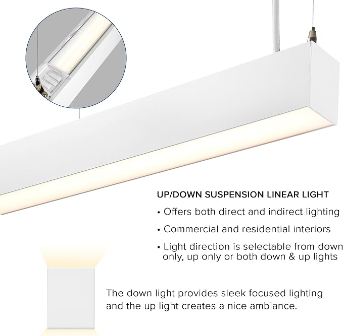 Maxxima 4 ft. LED Linear Light, Up and Down Adjustable Light Output, 3 CCT - Image 9