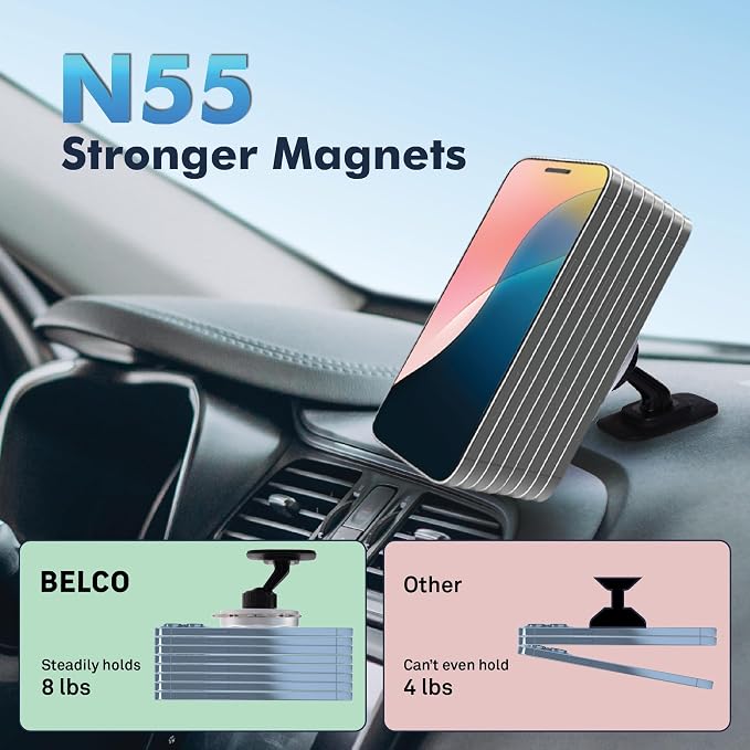 Belco Magnetic Phone Holder for Car – Adhesive Car Phone Mount - Image 7
