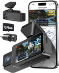 4K 3 Channel Dash Cam, 2160P+1080P+1080P Front and Rear Inside Car Camera by FitDVR