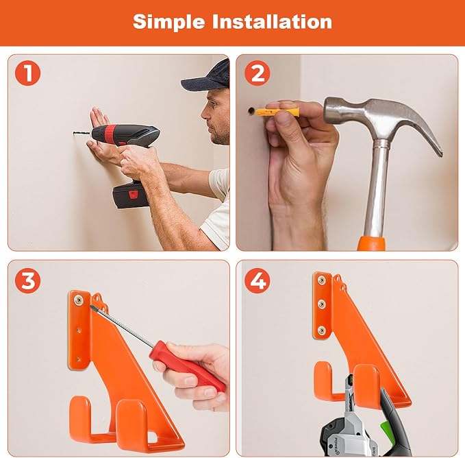 Chainsaw Hanger, 1 Pack Durable Chainsaw Holder, Heavy Duty Wall Mount Hanger - Image 6
