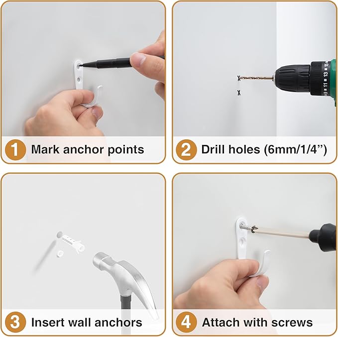 10Pcs Wall Hooks for Bathroom, and Garage - Image 6