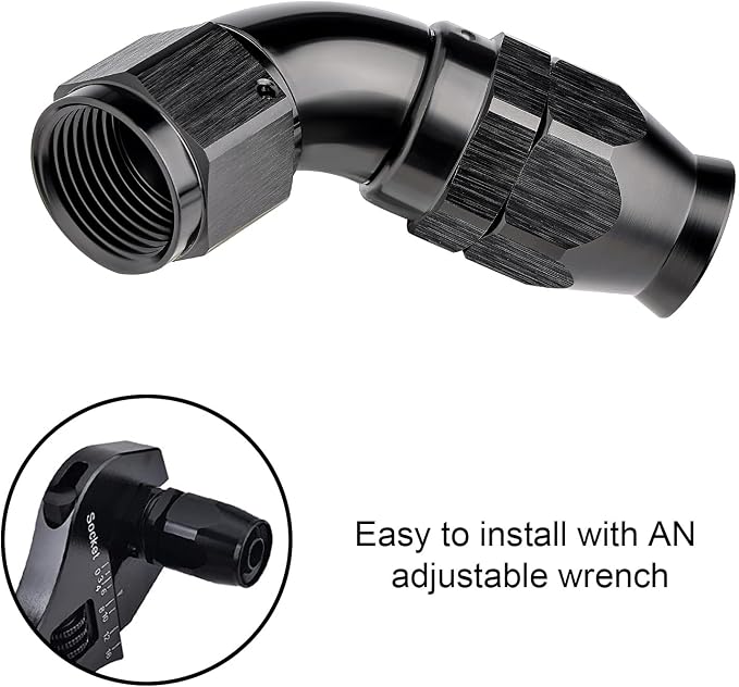 EVIL ENERGY 8AN 60 Degree PTFE One Piece Full Flow End Hose Fitting Aluminum - Image 6