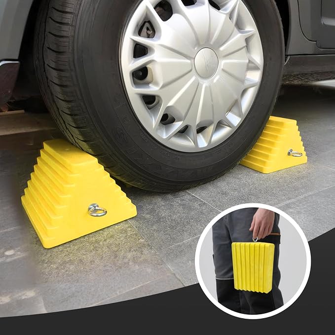 Premium 4 pcs Heavy Duty Wheel Tire Chocks, Vehicle Chocks - Image 5